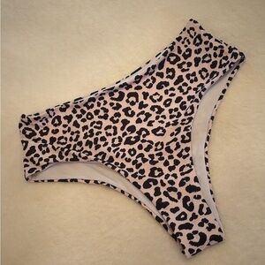 SHEIN ANIMAL PRINT HIGH WAISTED BIKINI BOTTOM SZ MEDIUM